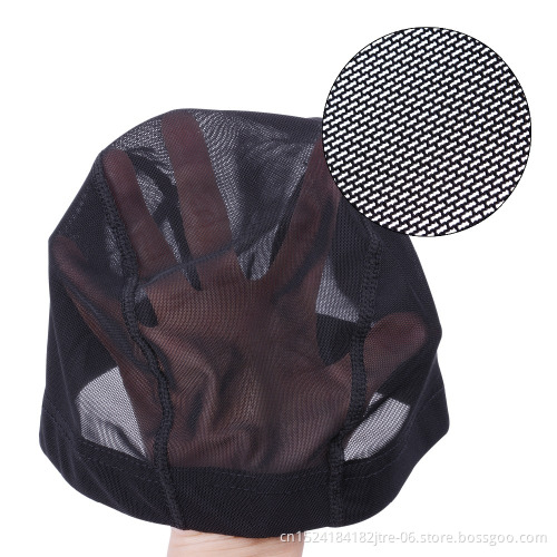 black adjust stretch mesh dome wigcap for wig, white fish net spandex mesh wigcap